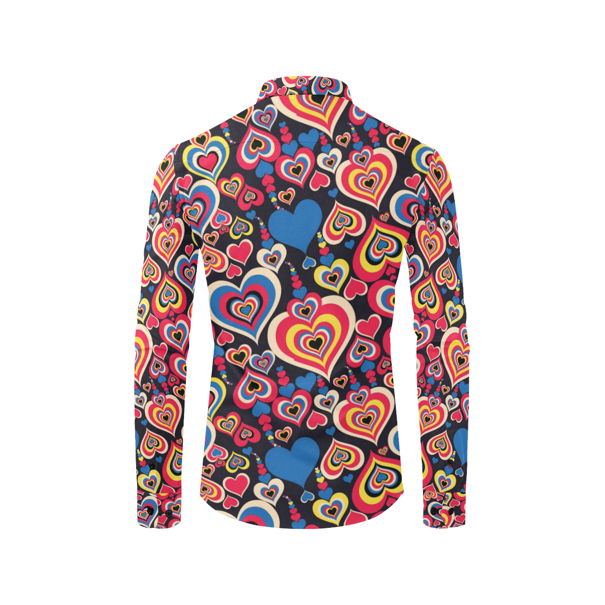 Heart Pattern Print Design HE08 Men's Long Sleeve Shirt