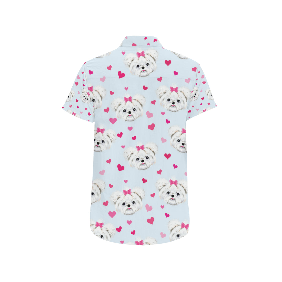 Maltese Pattern Print Design 03 Men's Short Sleeve Button Up Shirt
