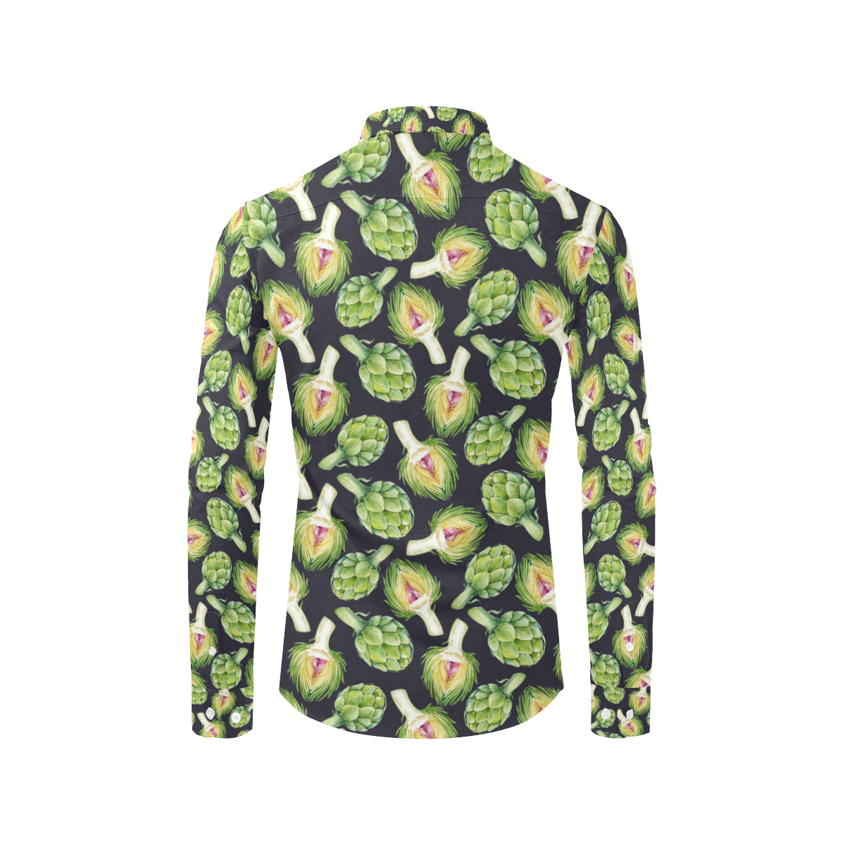 Artichoke Pattern Print Design 01 Men's Long Sleeve Shirt