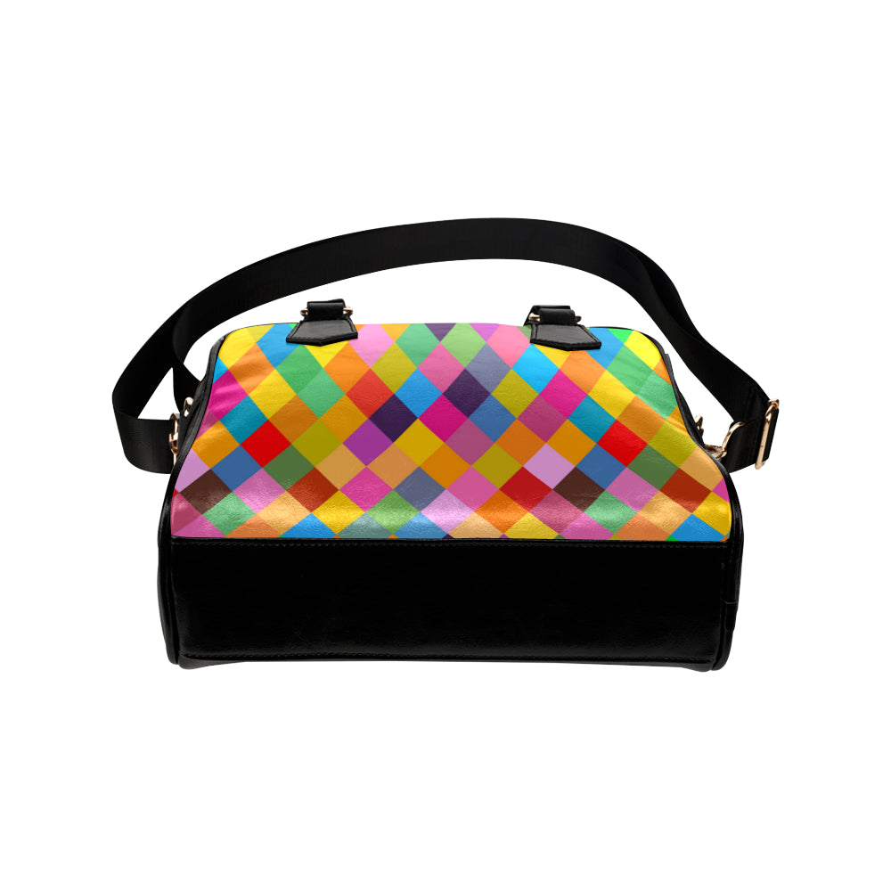 Harlequin Pattern Print Design 02 Shoulder Handbag