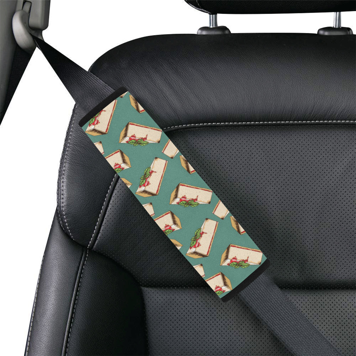 Cheesecake Pattern Print Design CK02 Car Seat Belt Cover