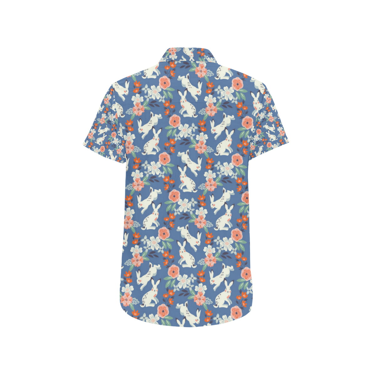 Bunny Pattern Print Design 07 Men's Short Sleeve Button Up Shirt