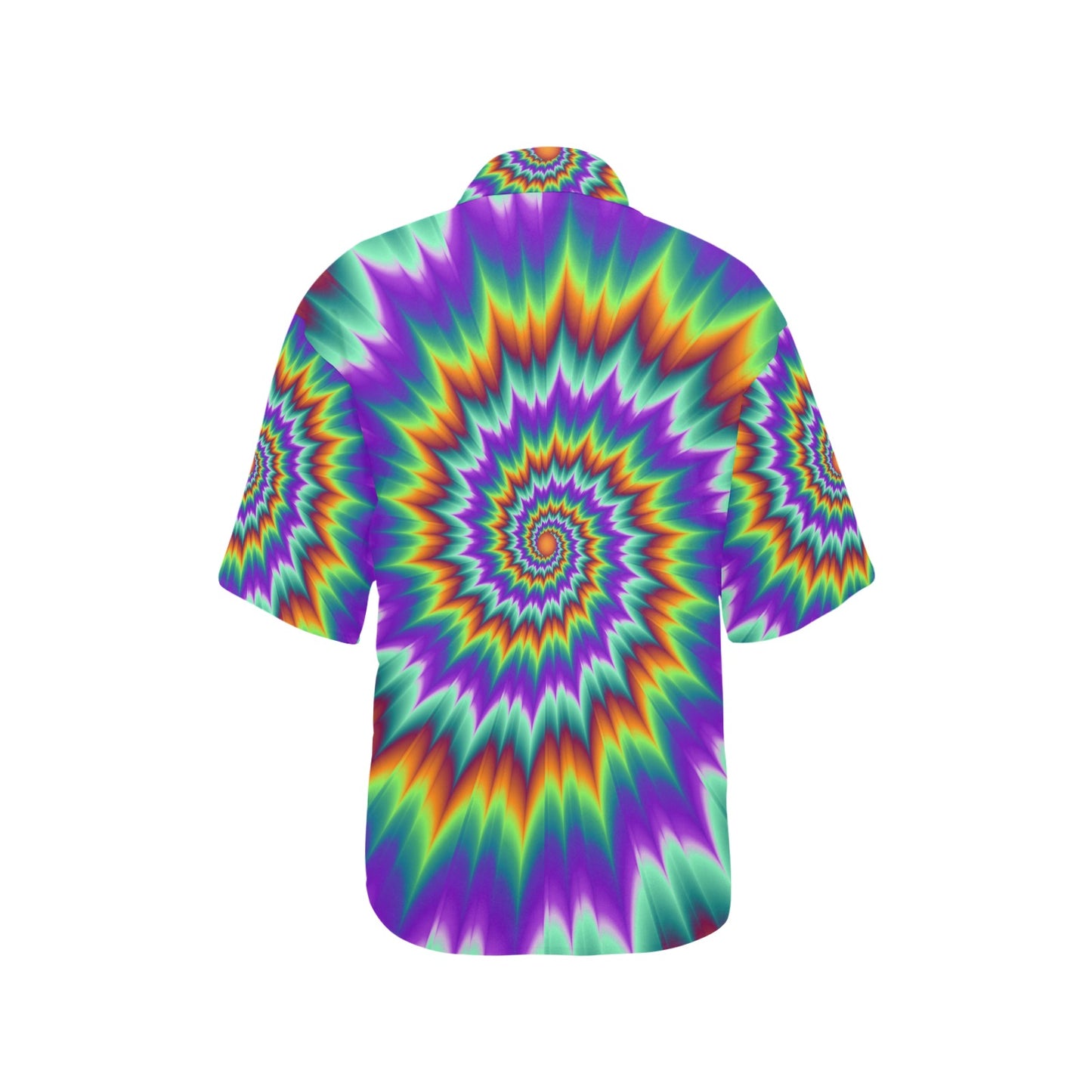 Optical illusion Pulsing fiery spirals Women's Hawaiian Shirt