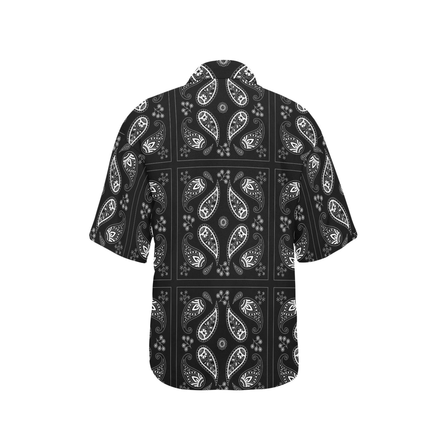 Bandana Paisley Black Print Design LKS308 Women's Hawaiian Shirt