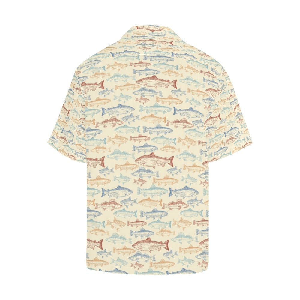 Salmon Fish Print Design LKS302 Men's Hawaiian Shirt