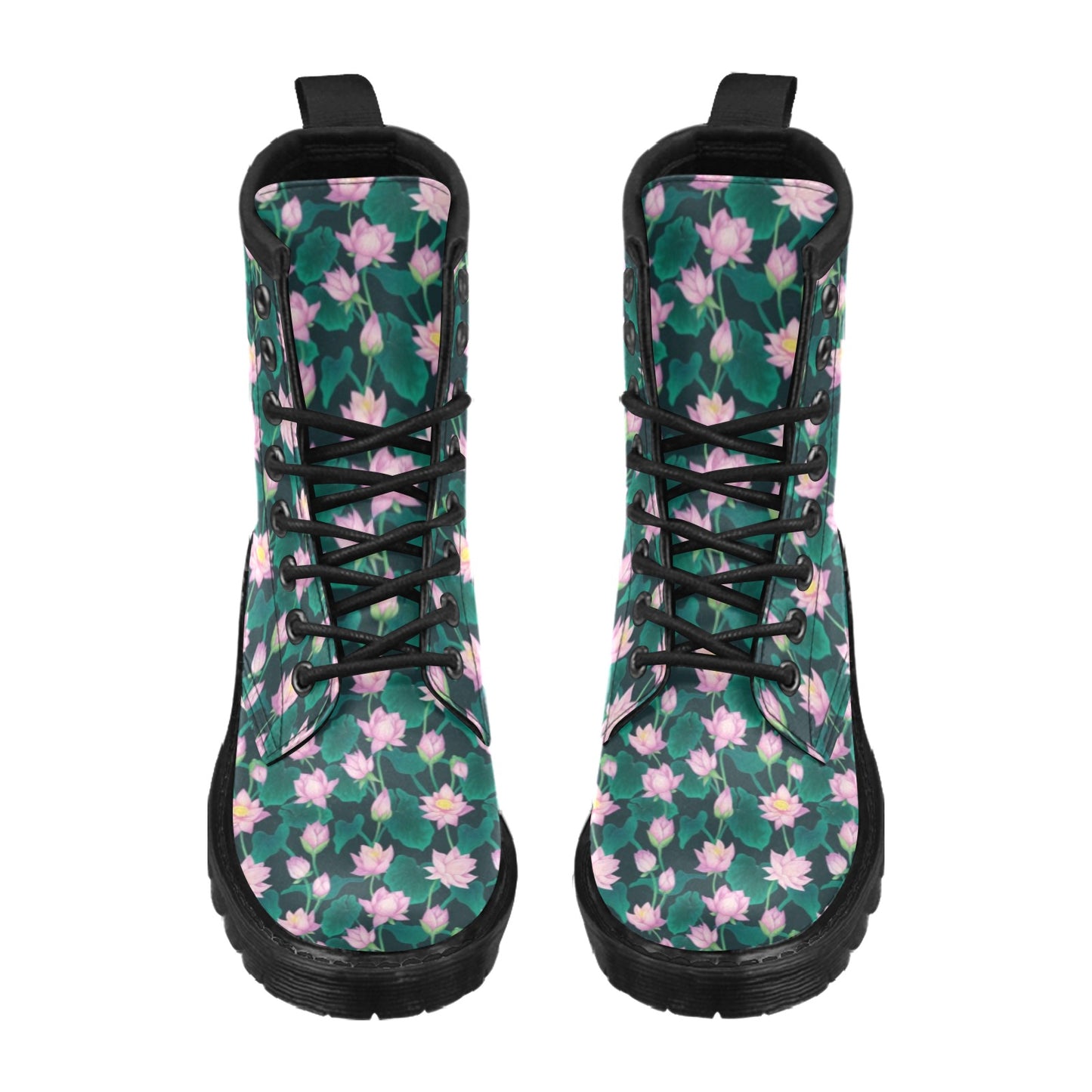 Water Lily Print Design LKS302 Women's Boots