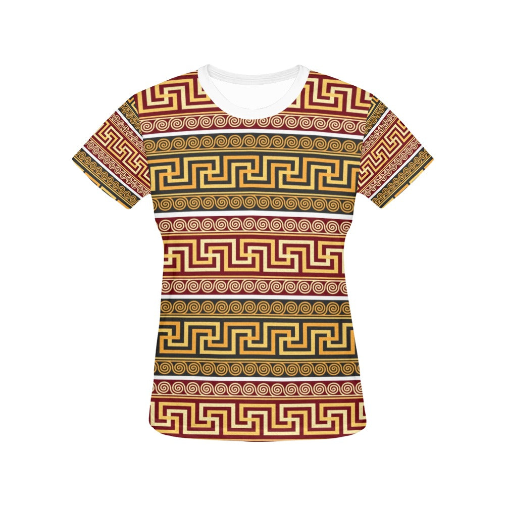 Ancient Greek Pattern Print Design LKS302 Women's  T-shirt