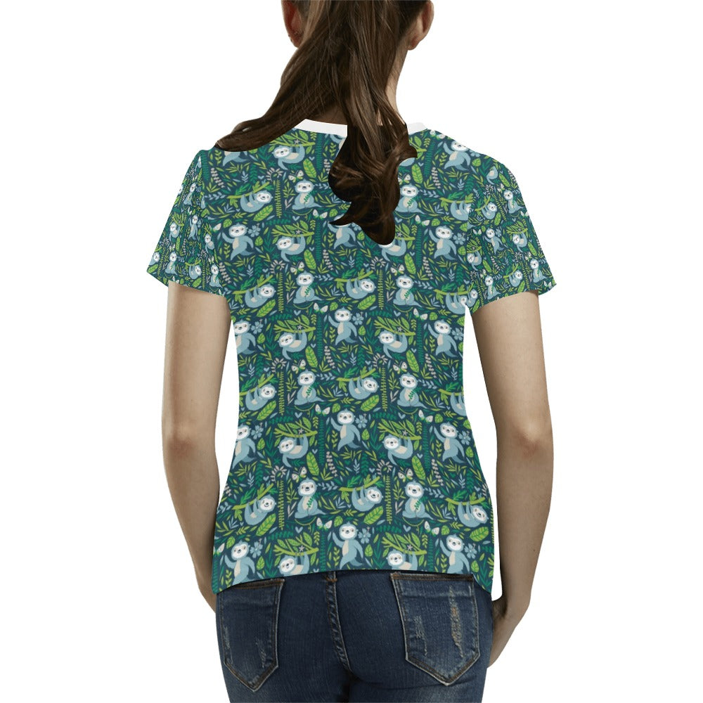 Sloth Print Design LKS304 Women's T-shirt
