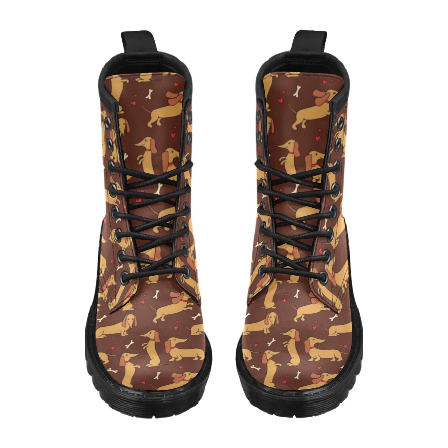 Dachshund Happy Print Pattern Women's Boots