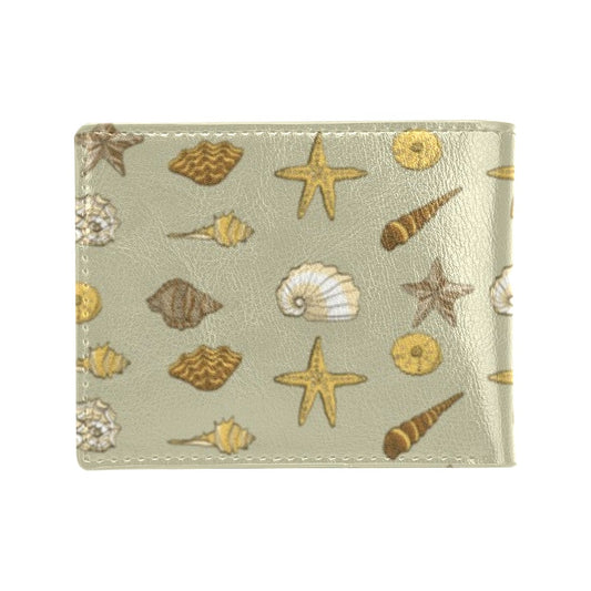 Seashell Beach Print Design LKS303 Men's ID Card Wallet