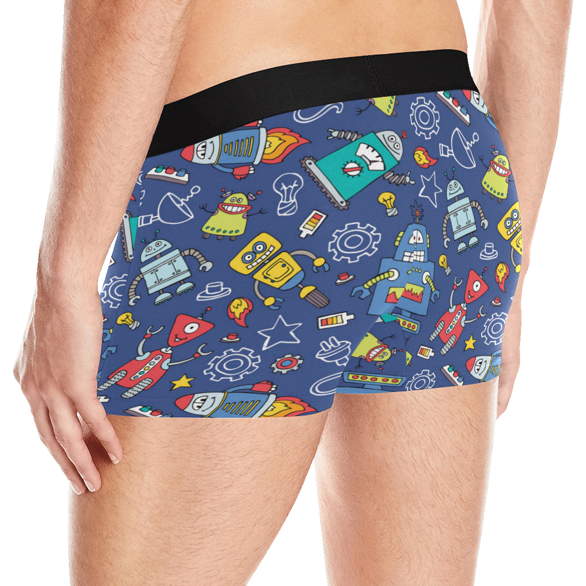 Robot Pattern Print Design A03 Men's Boxer Briefs
