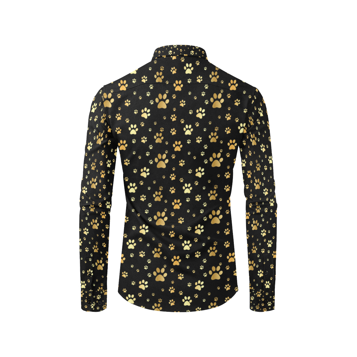Paw Gold Print Men's Long Sleeve Shirt