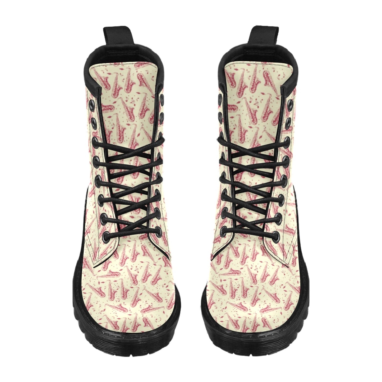 Saxophone Print Design LKS402 Women's Boots