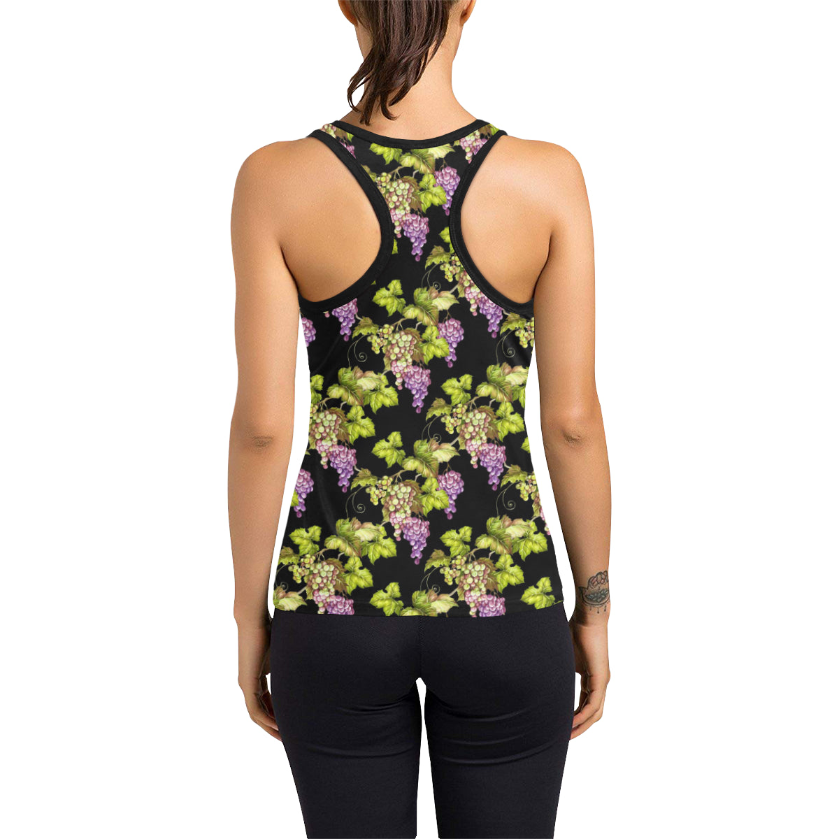 Grape Pattern Print Design GP04 Women's Racerback Tank Top