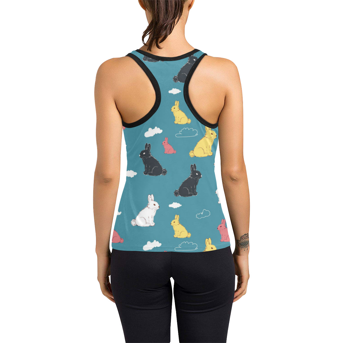 Rabbit Pattern Print Design RB014 Women's Racerback Tank Top