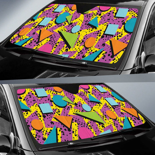 80s Pattern Print Design 1 Car Sun Shade-JORJUNE.COM