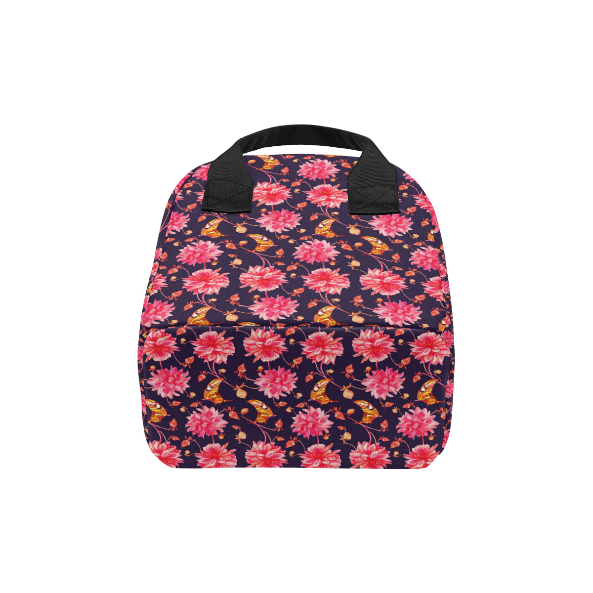 Dahlia Pattern Print Design DH03 Insulated Lunch Bag
