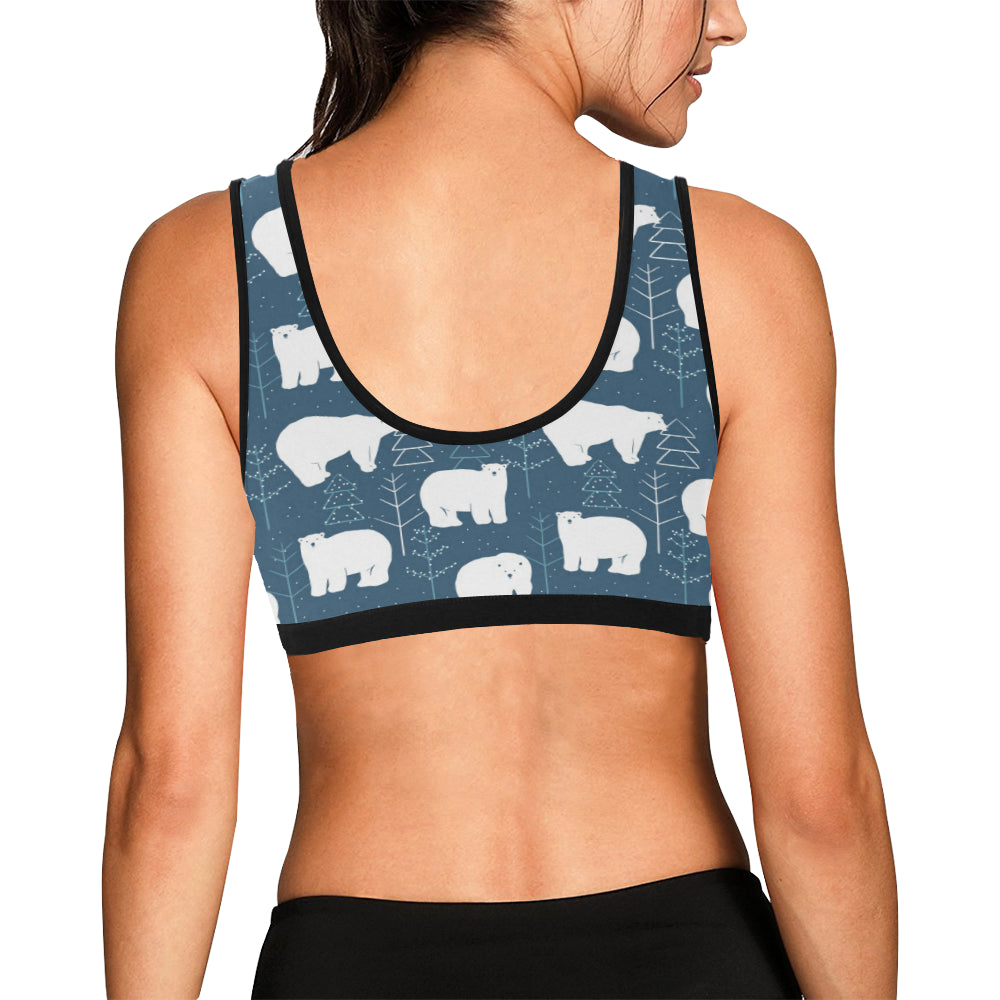 Polar Bear Pattern Print Design A01 Sports Bra