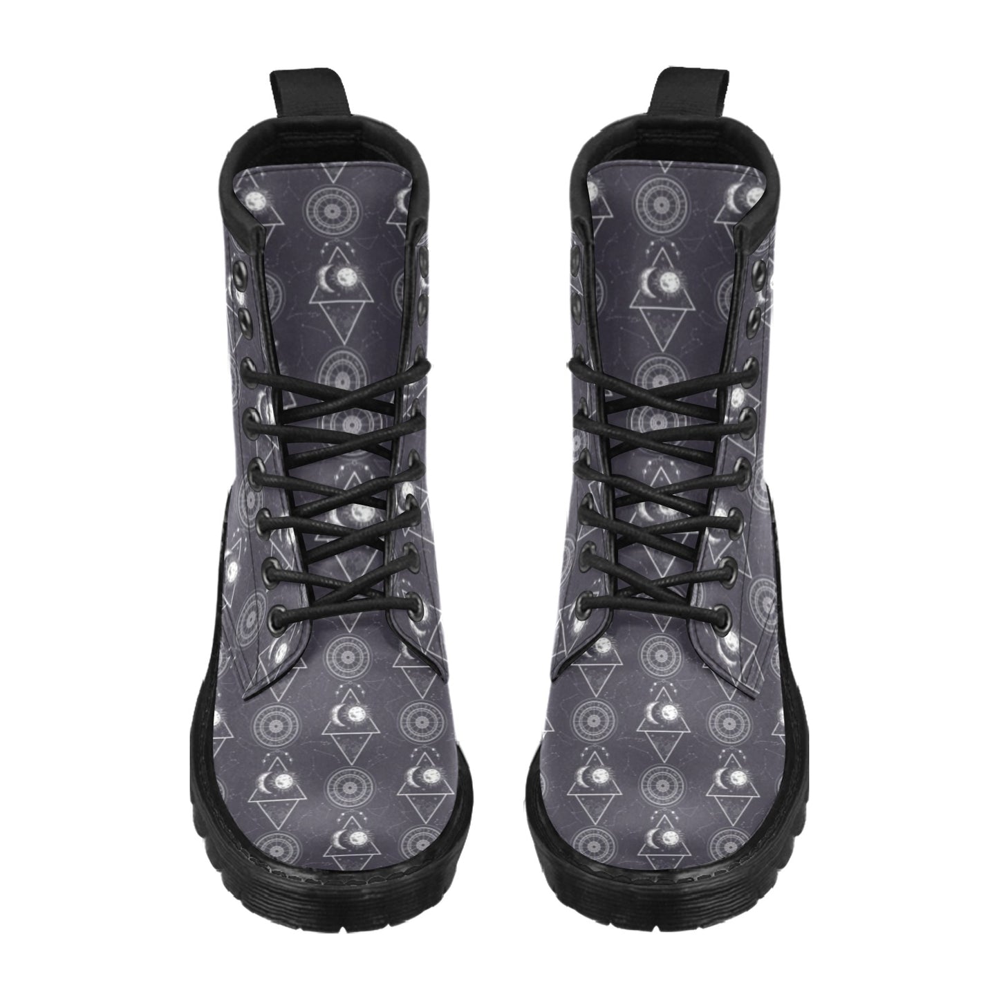 Sun Moon Print Design LKS309 Women's Boots