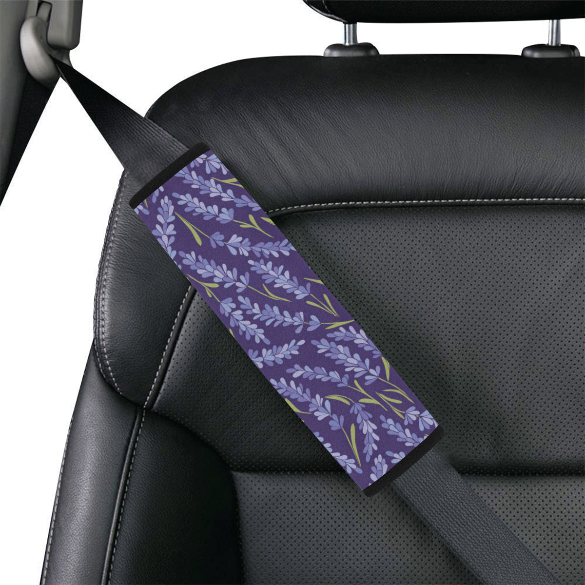 Lavender Pattern Print Design 03 Car Seat Belt Cover