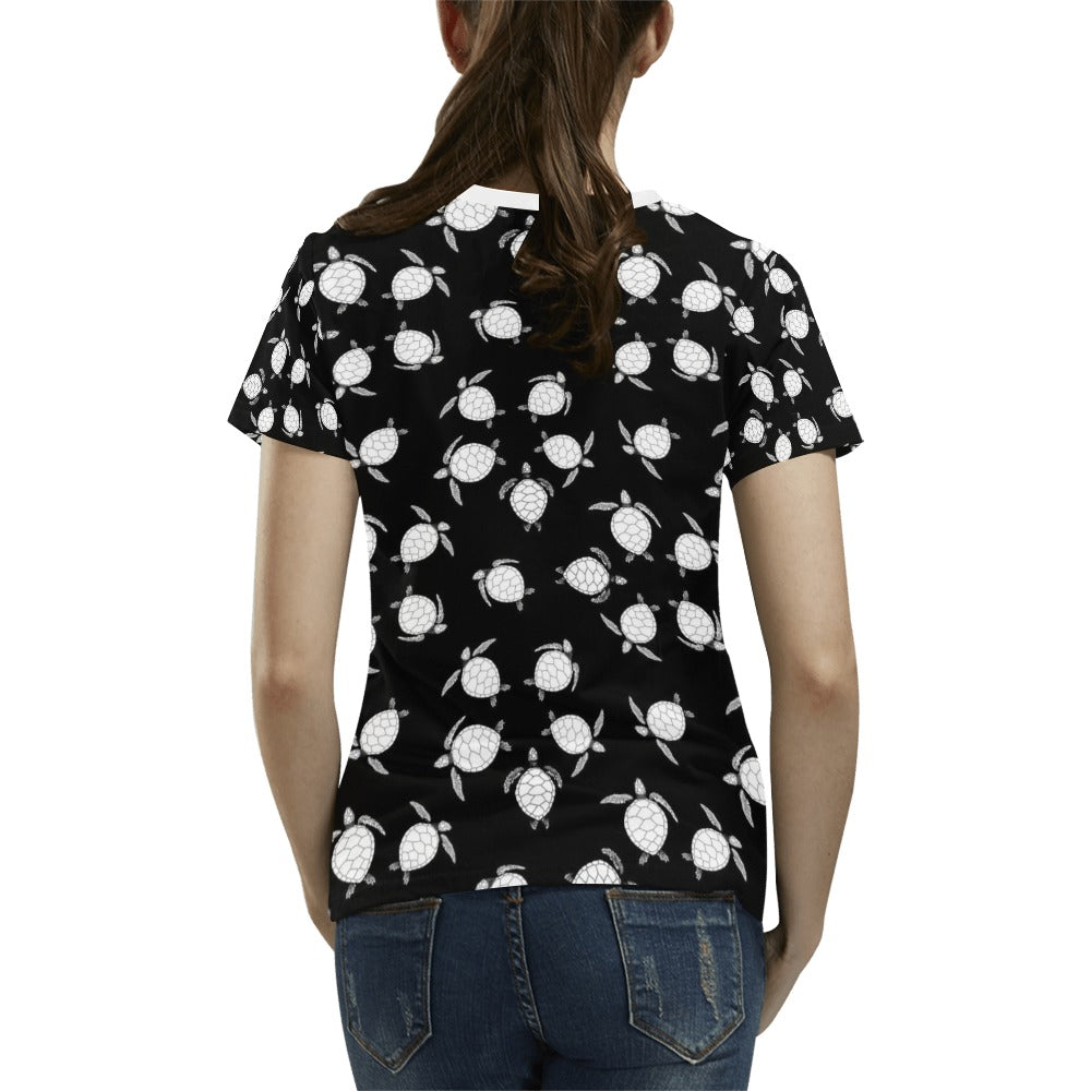 Sea Turtle Print Design LKS303 Women's T-shirt