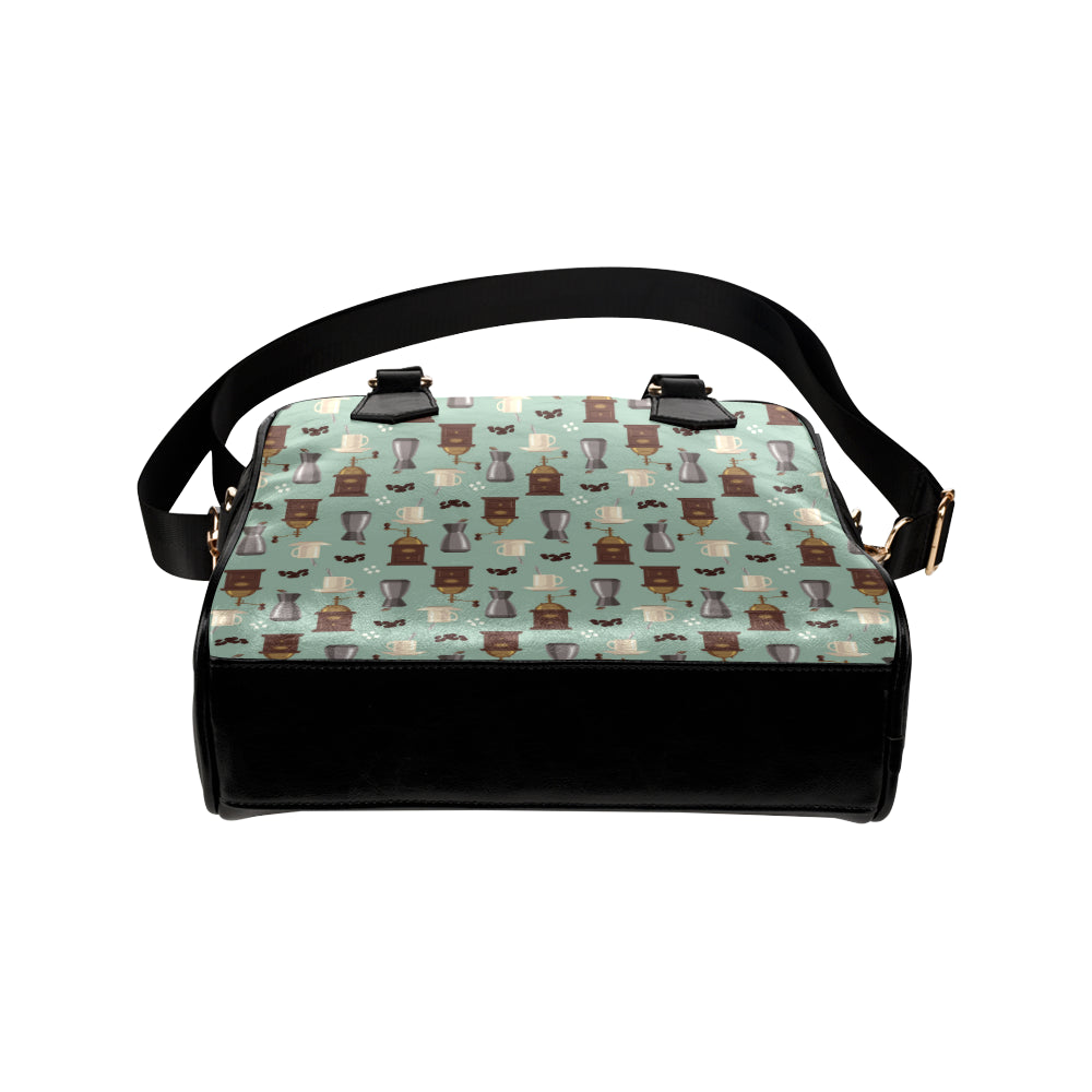 Coffee Pattern Print Design 04 Shoulder Handbag