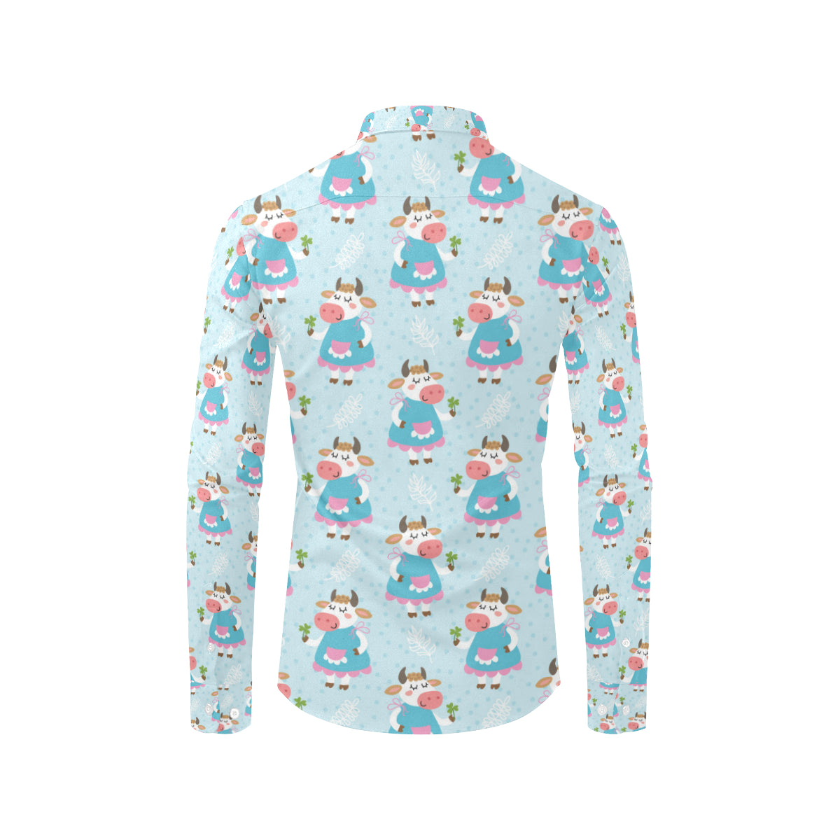 Cattle Happy Pattern Print Design 03 Men's Long Sleeve Shirt