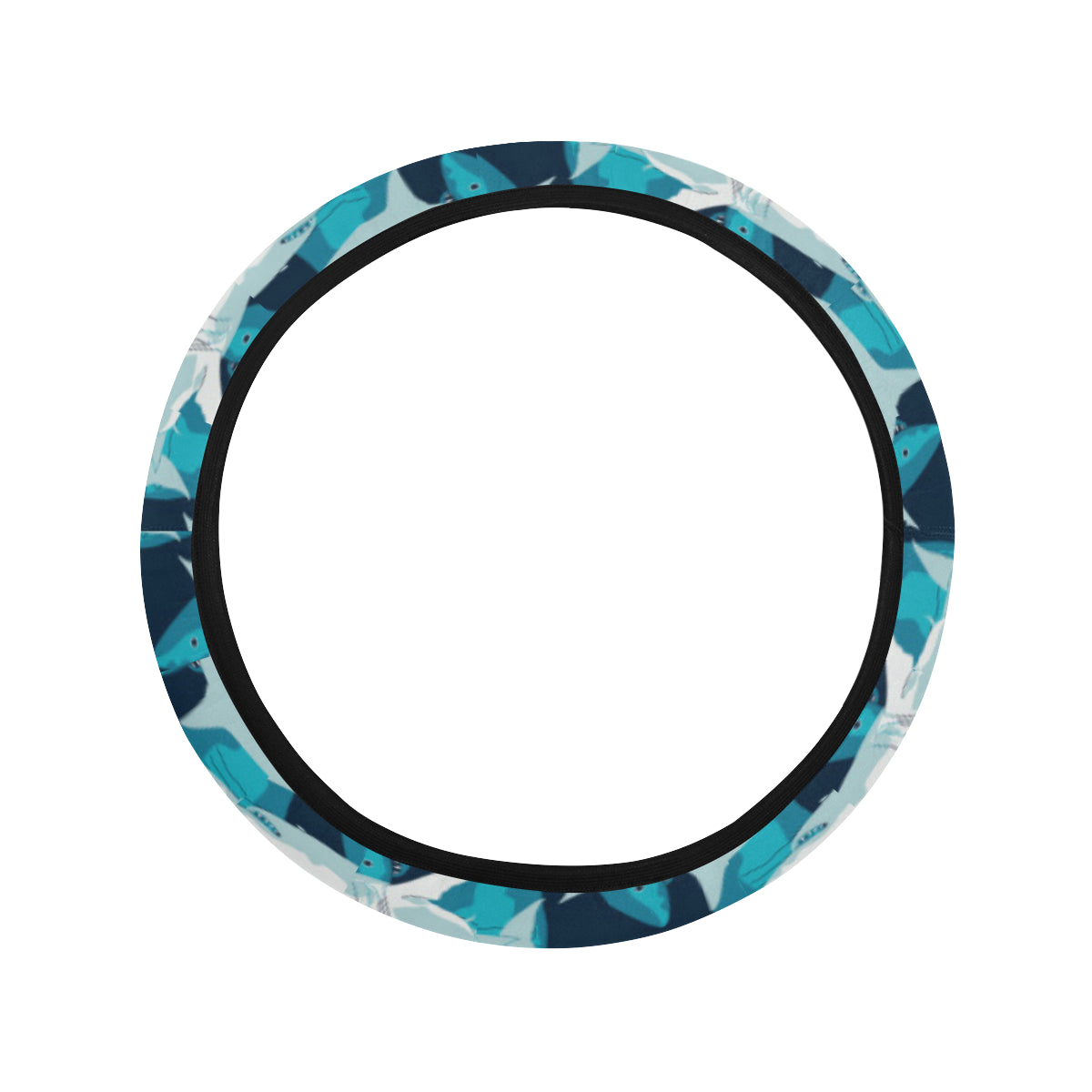 Shark Design Print Steering Wheel Cover with Elastic Edge