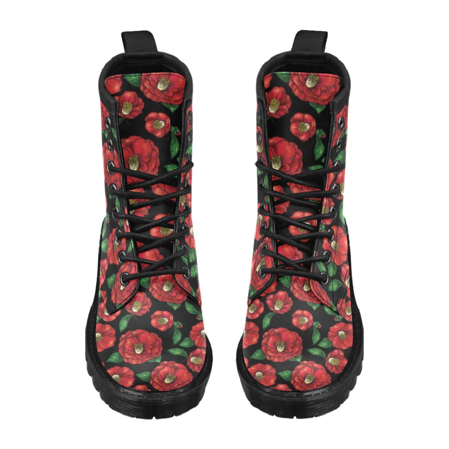 Camellia Pattern Print Design CM07 Women's Boots