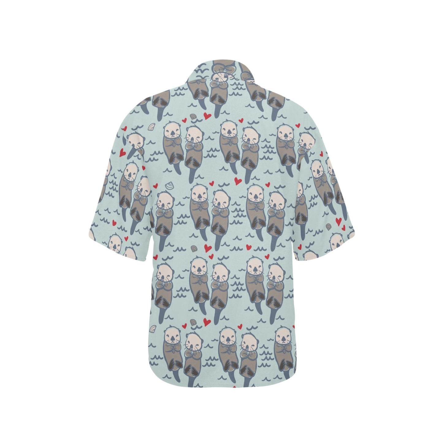 Sea Otter Pattern Print Design 03 Women's Hawaiian Shirt