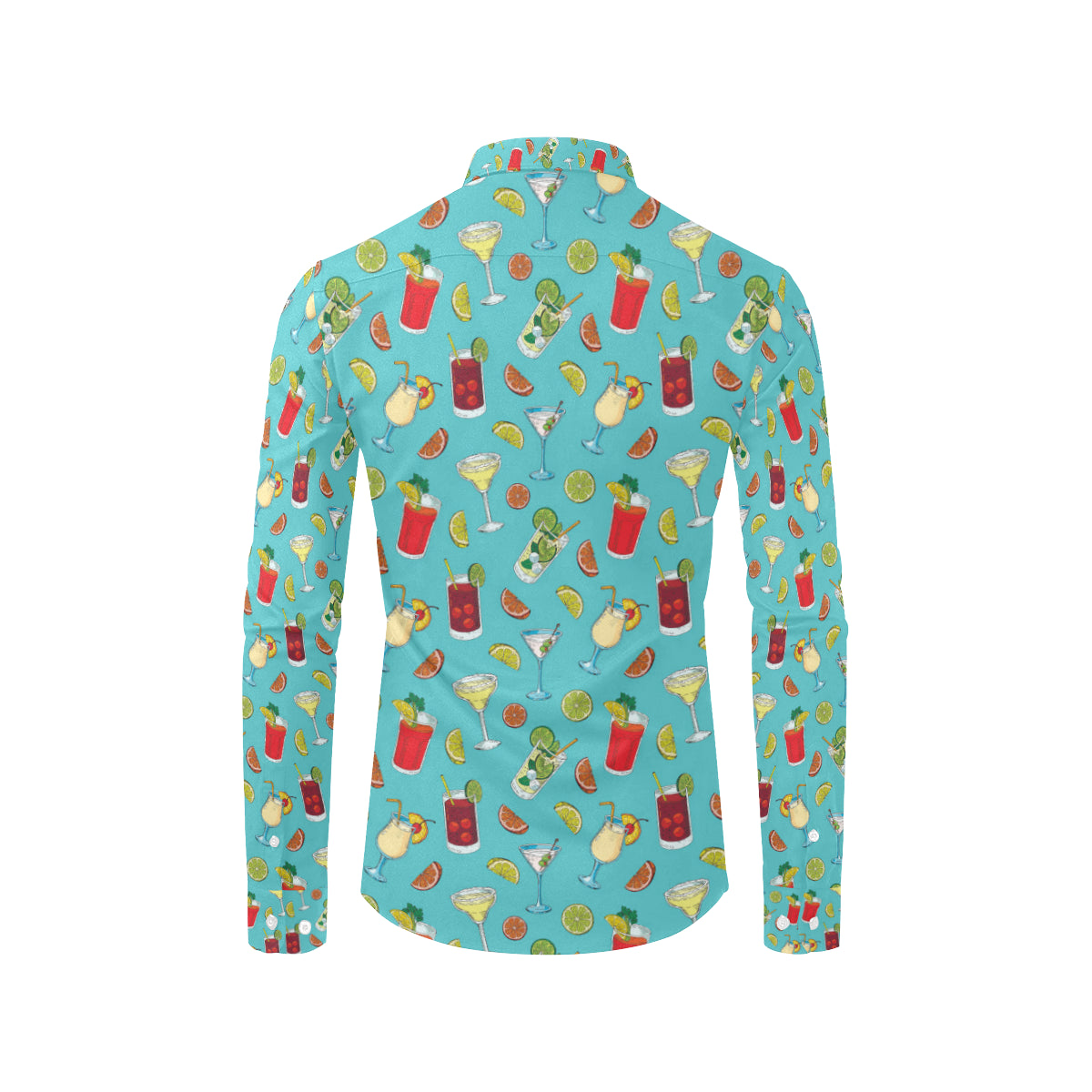 Cocktail Pattern Print Design 05 Men's Long Sleeve Shirt