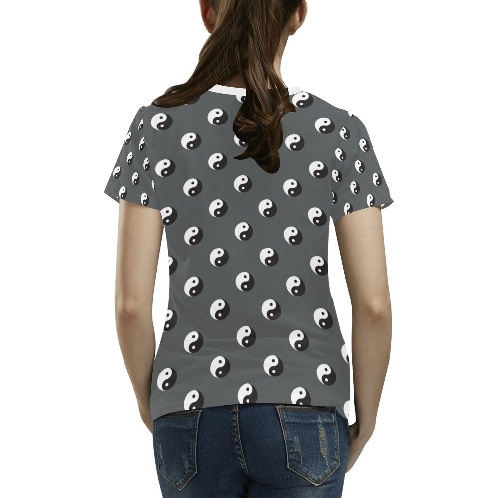 Yin Yang Print Design LKS303 Women's T-shirt