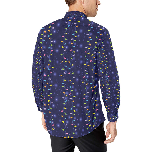 Christmas Light Pattern Print Design 03 Men's Long Sleeve Shirt
