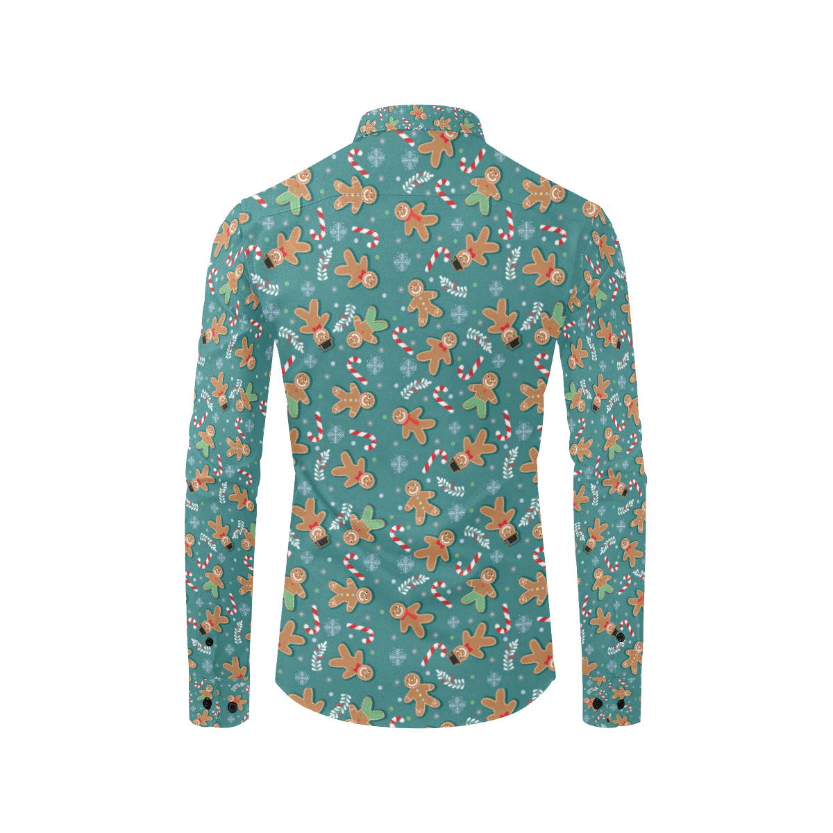 Gingerbread Pattern Print Design 05 Men's Long Sleeve Shirt