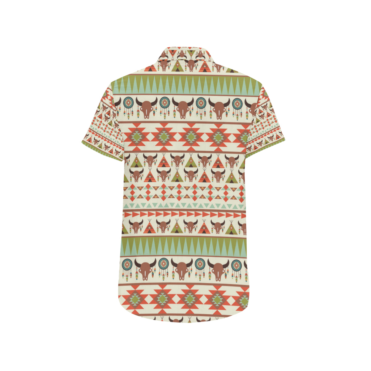 American indian Ethnic Pattern Men's Short Sleeve Button Up Shirt