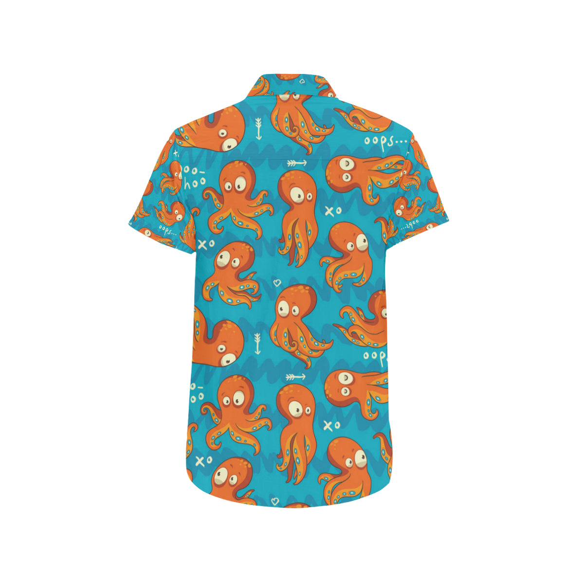 Octopus Pattern Print Design A02 Men's Short Sleeve Button Up Shirt
