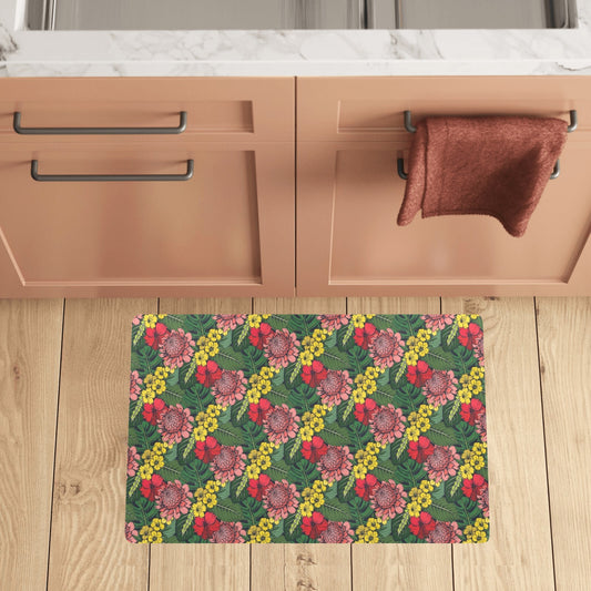 Summer Floral Print Design LKS305 Kitchen Mat