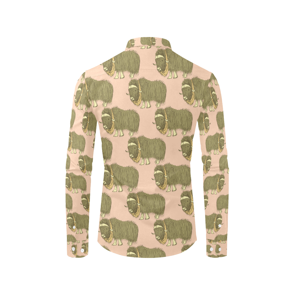 Yak Pattern Print Design 01 Men's Long Sleeve Shirt