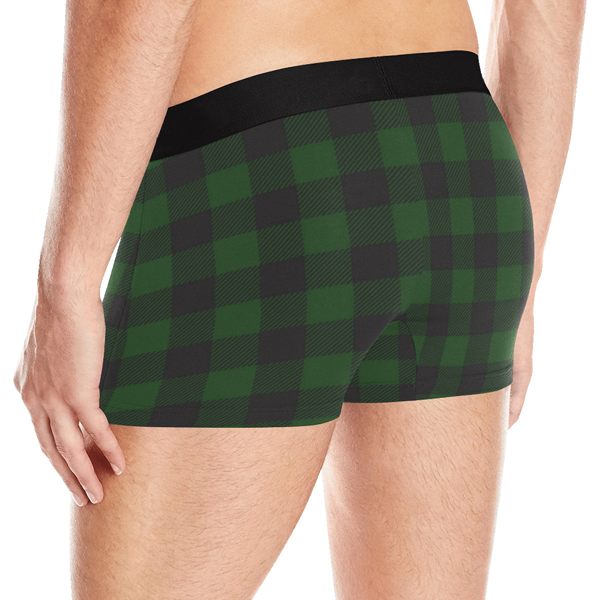 Buffalo check Green Pattern Print Design 02 Men's Boxer Briefs