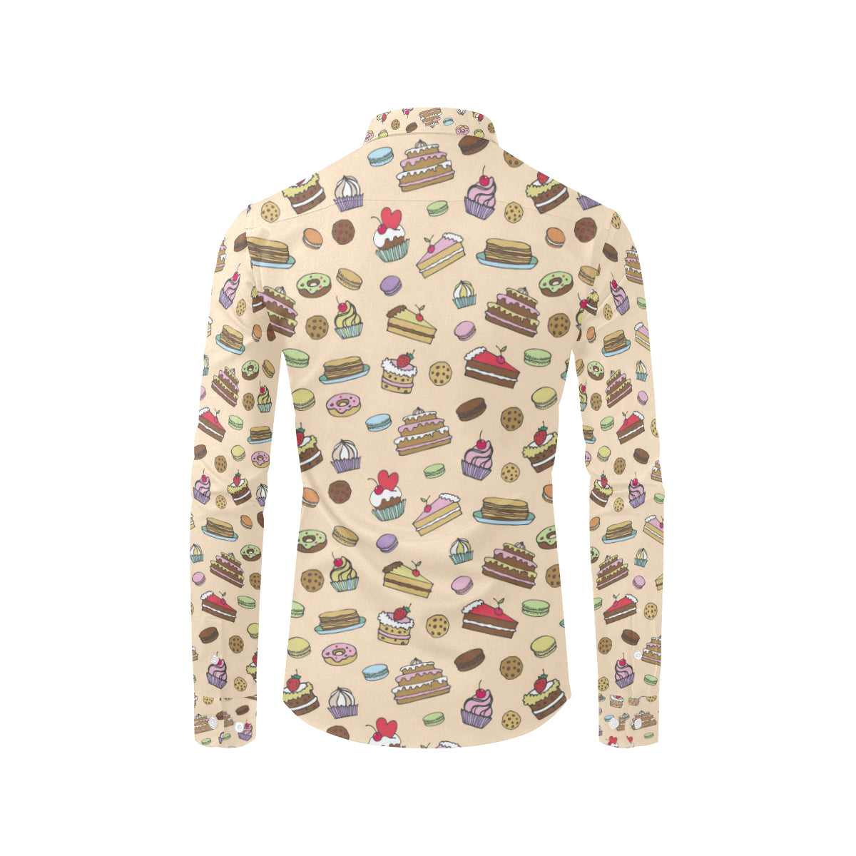 Cake Pattern Print Design 03 Men's Long Sleeve Shirt