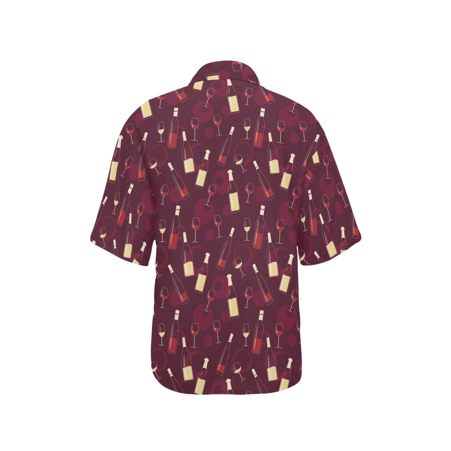 Wine Themed Pattern Print Women's Hawaiian Shirt