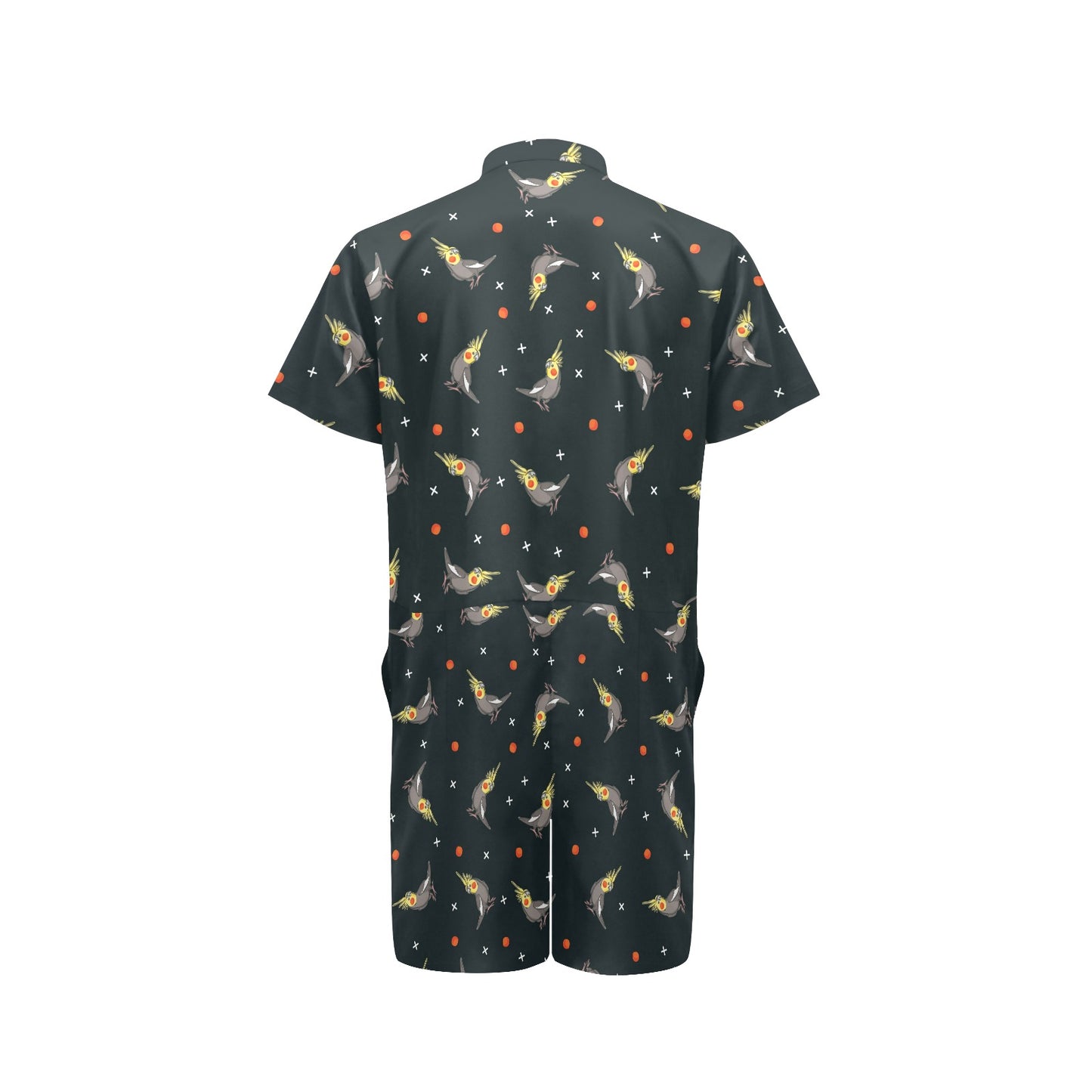 Cockatiel Pattern Print Design 02 Men's Romper