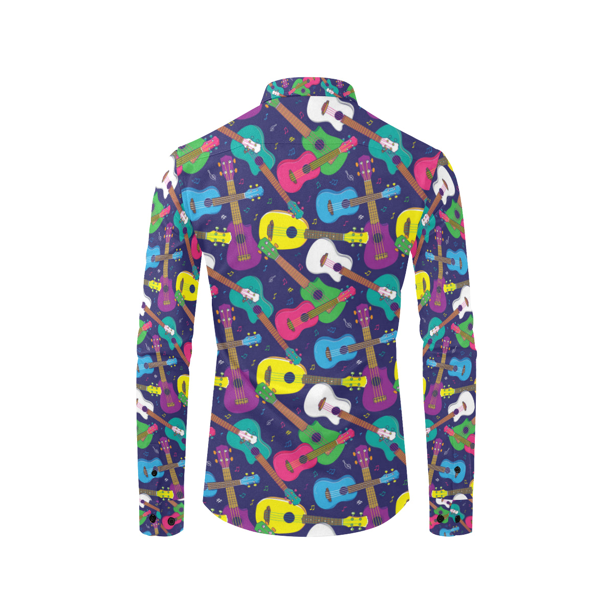 Ukulele Pattern Print Design 02 Men's Long Sleeve Shirt
