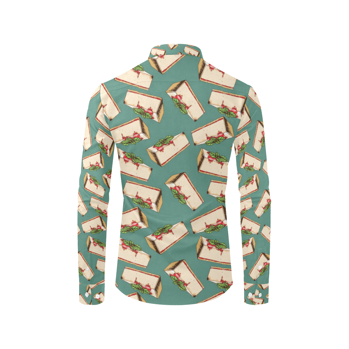 Cheesecake Pattern Print Design CK02 Men's Long Sleeve Shirt