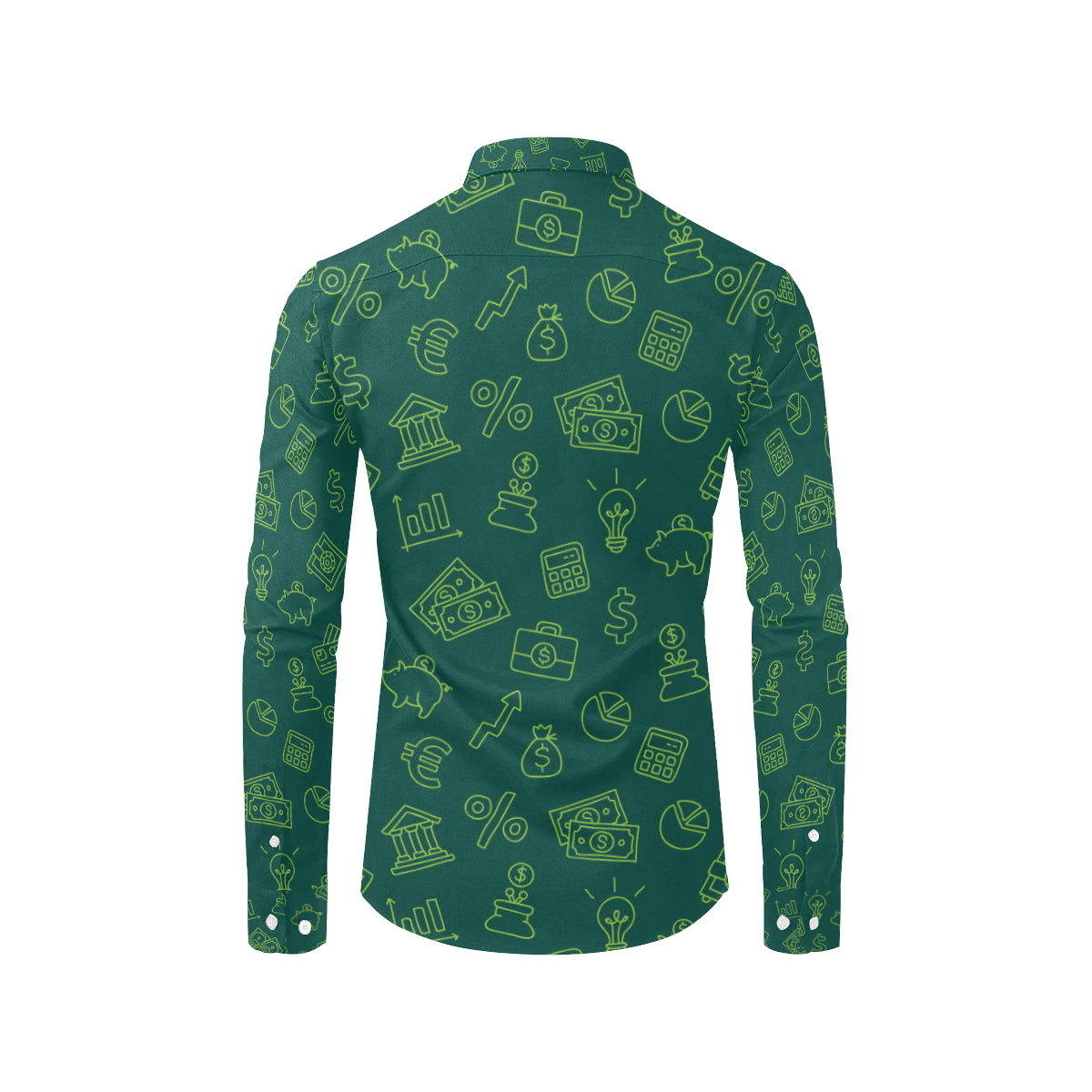 Accounting Financial Pattern Print Design 02 Men's Long Sleeve Shirt