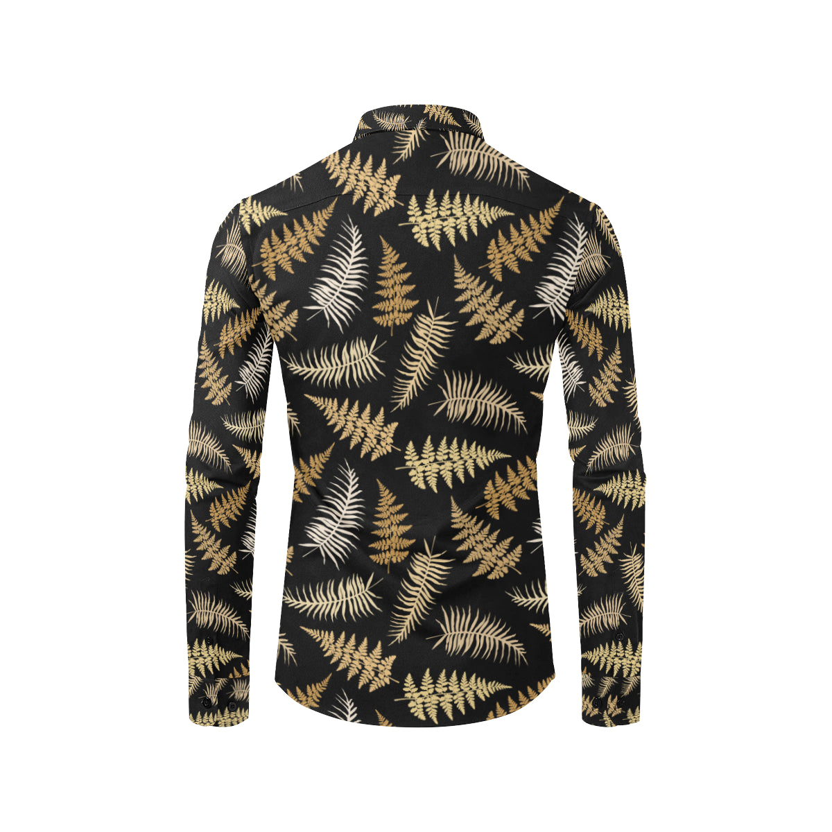 Fern Leave Bright Print Pattern Men's Long Sleeve Shirt