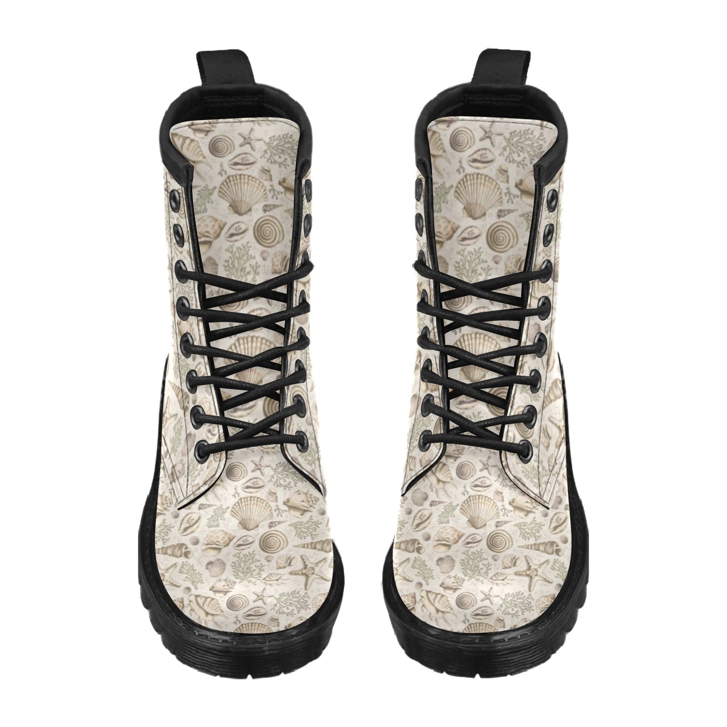 Seashell Print Design LKS304 Women's Boots