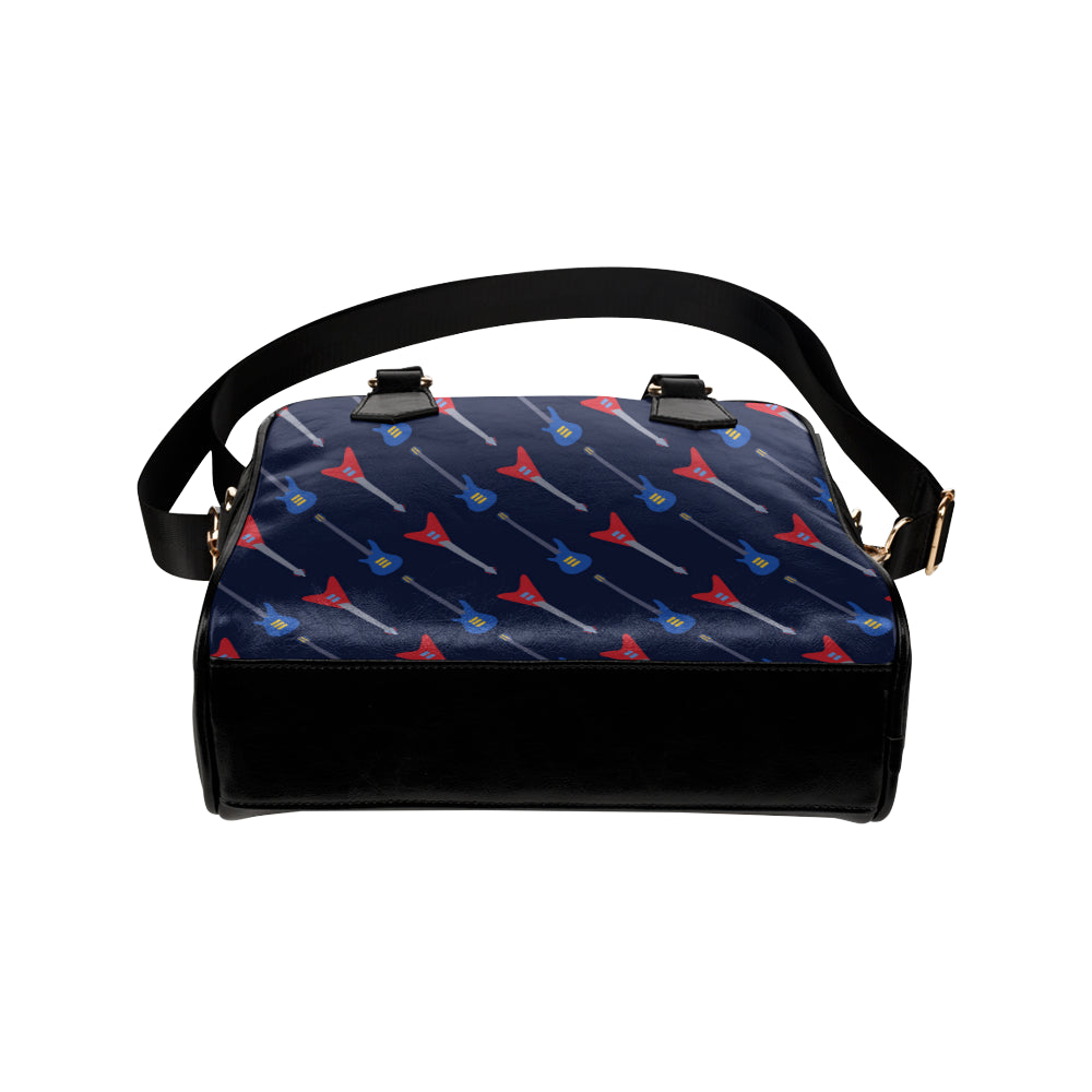 Electric Guitar Pattern Print Design 01 Shoulder Handbag