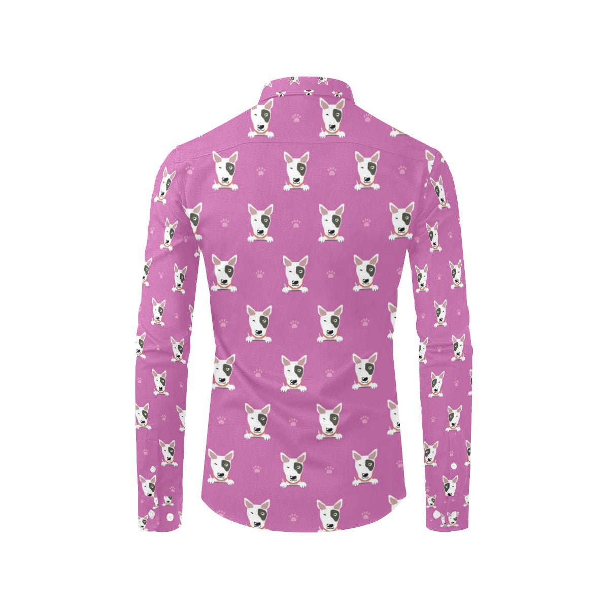 Bull Terrier Happy Print Pattern Men's Long Sleeve Shirt