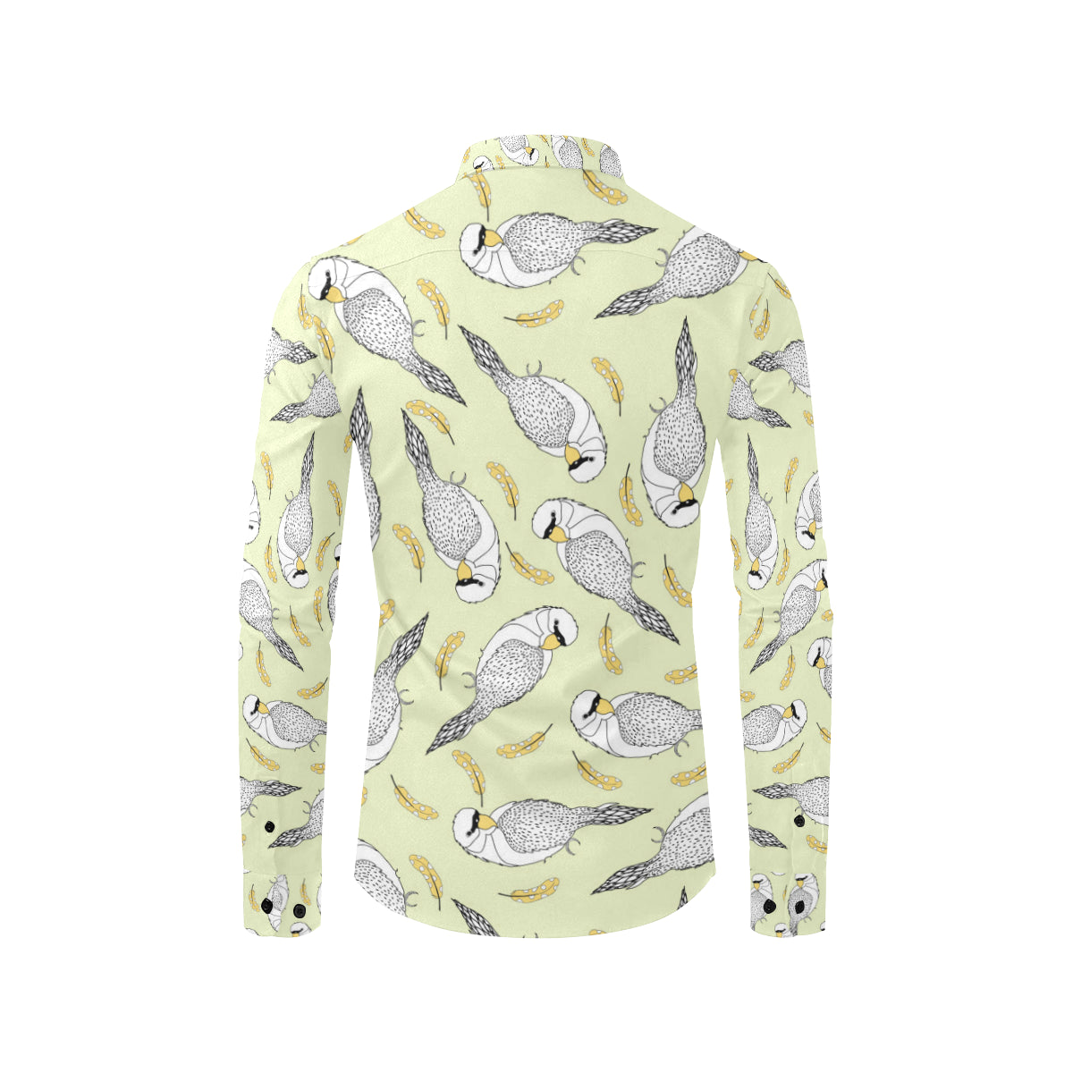 Parakeet Pattern Print Design A03 Men's Long Sleeve Shirt
